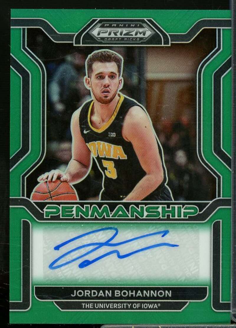 Jordan Bohannon 2022-23 Panini Prizm Draft Picks College Penmanship Green #30  Image 1