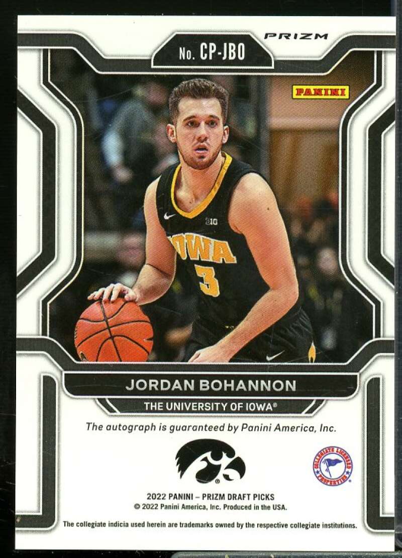 Jordan Bohannon 2022-23 Panini Prizm Draft Picks College Penmanship Green #30  Image 2