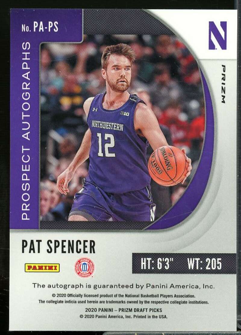 Pat Spencer 2020-21 Panini Prizm Draft Picks Prospect Autographs Fast Break #80  Image 2