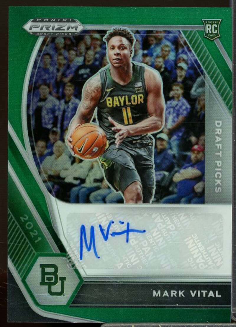 Mark Vital Rookie 2021-22 Panini Prizm Draft Picks Autographs Prizms Green #11  Image 1