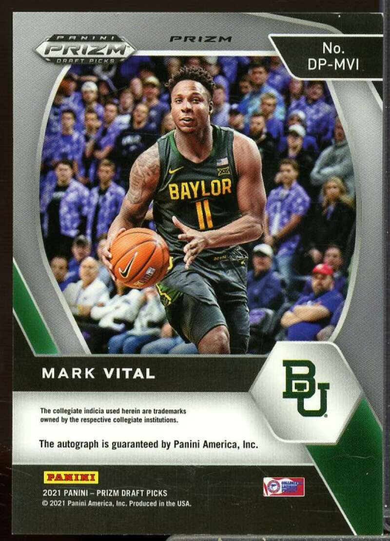 Mark Vital Rookie 2021-22 Panini Prizm Draft Picks Autographs Prizms Green #11  Image 2