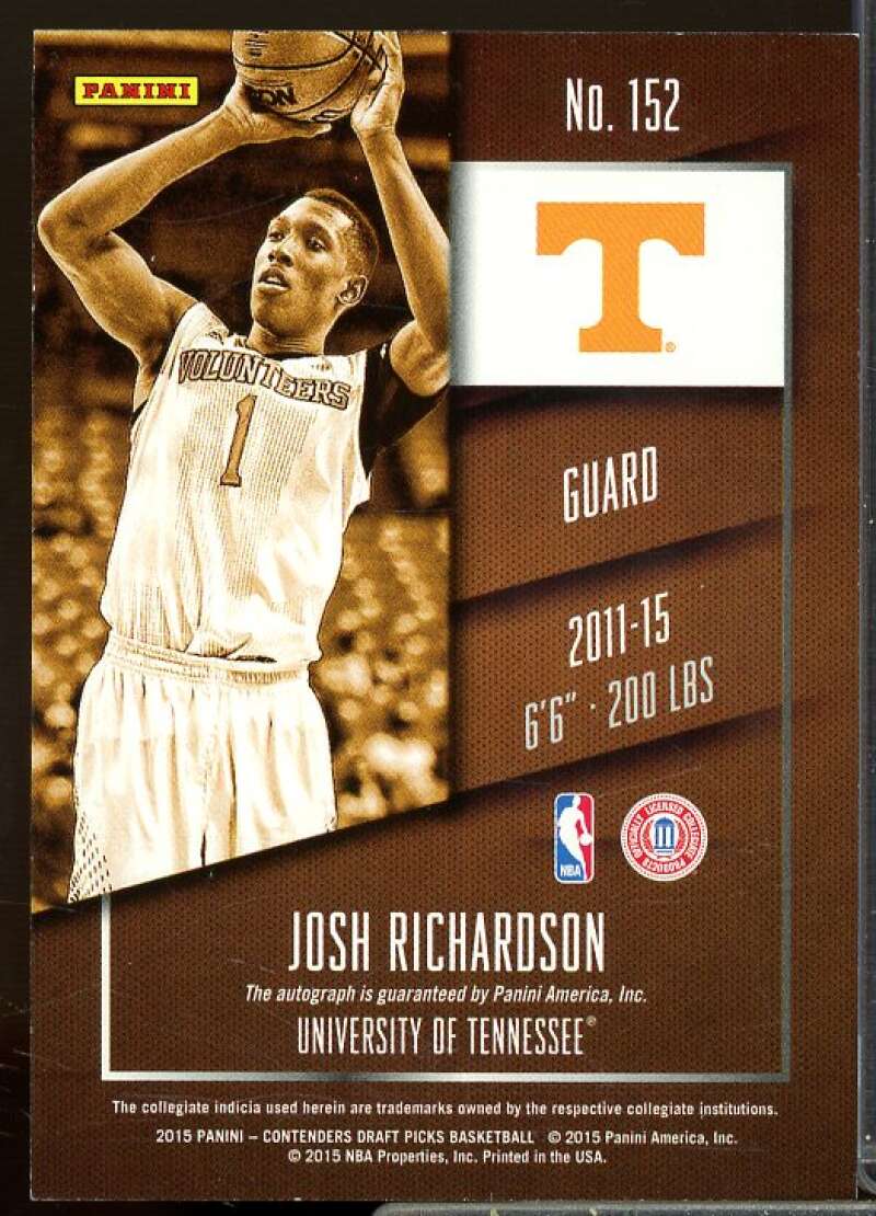 Josh Richardson AU 2015-16 Panini Contenders Draft Picks Ticket Blue Foil #152  Image 2