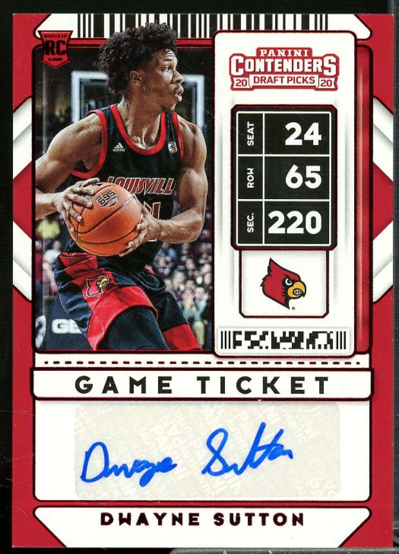 Dwayne Sutton AU 2020-21 Panini Contenders Draft Picks Game Ticket Red #105  Image 1