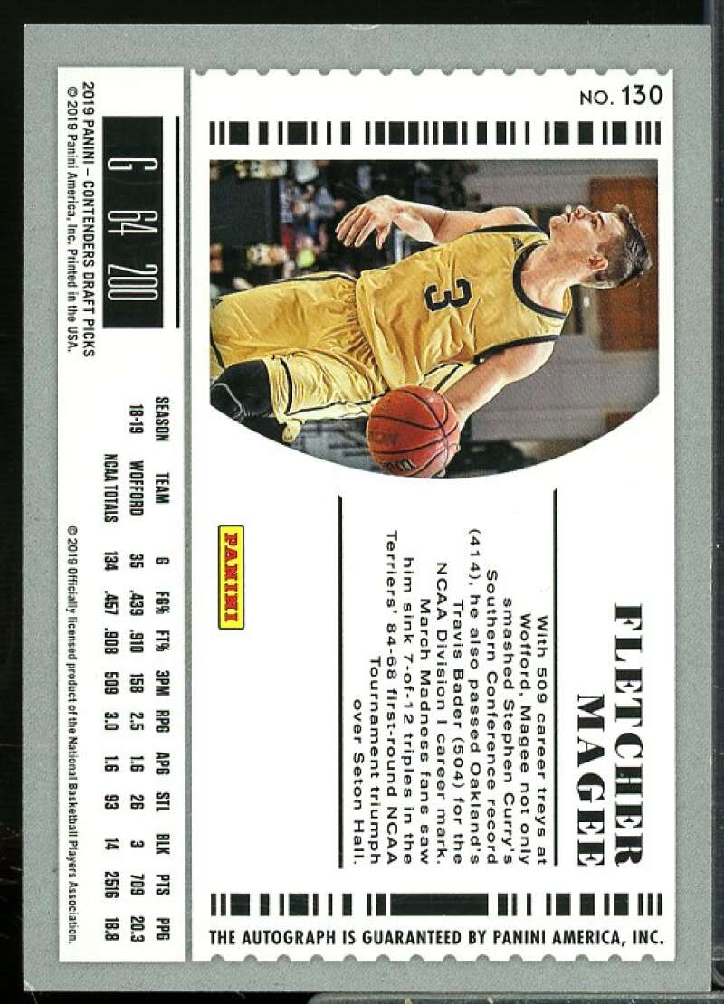 Fletcher Magee AU 2019-20 Panini Contenders Draft Picks Ticket Blue Foil #130  Image 2