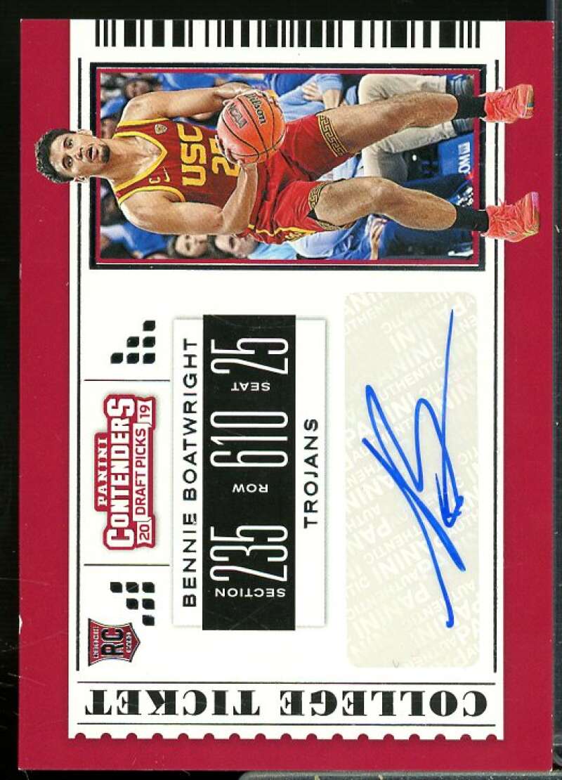 Bennie Boatwright AU Rookie Card 2019-20 Panini Contenders Draft Picks #105  Image 1