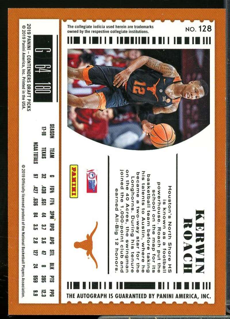 Kerwin Roach AU Rookie Card 2019-20 Panini Contenders Draft Picks #128  Image 2