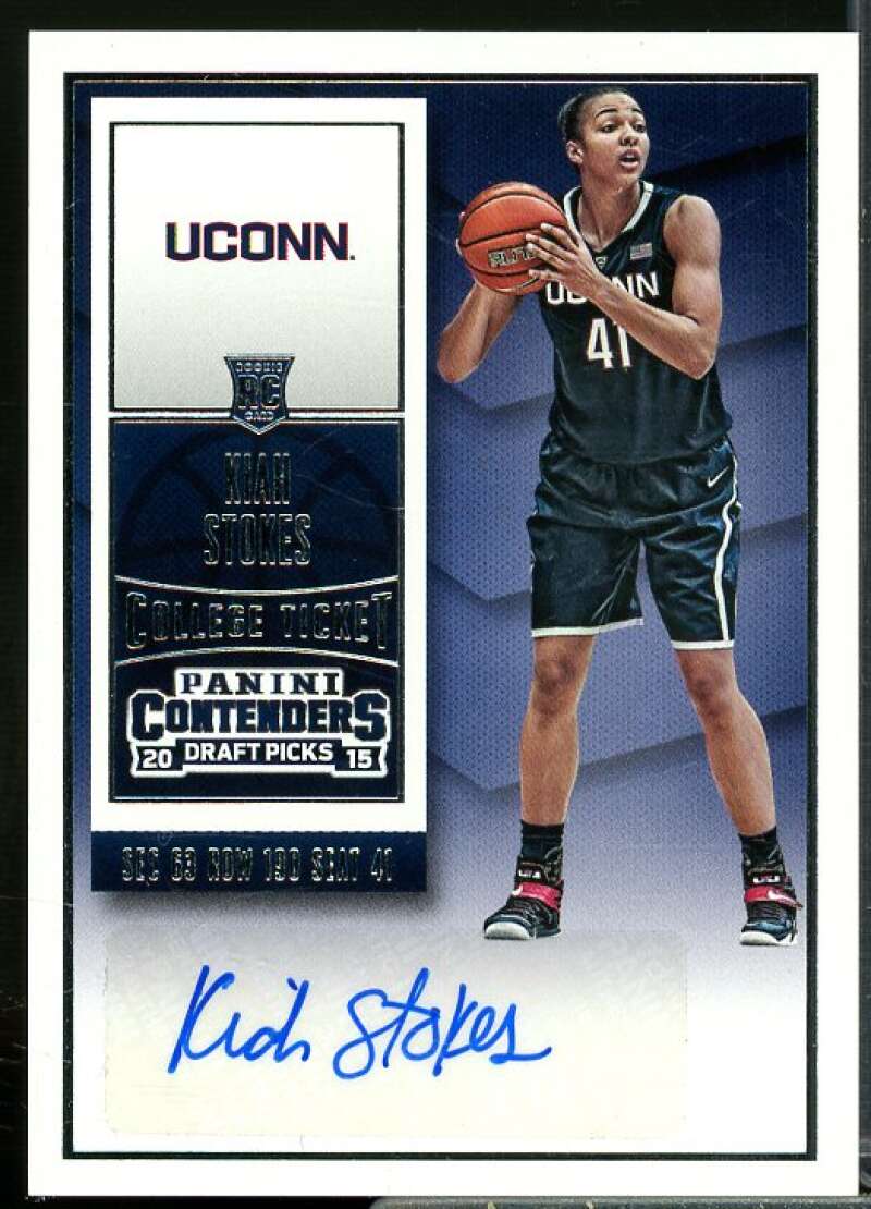 Kiah Stokes AU Rookie Card 2015-16 Panini Contenders Draft Picks #188  Image 1