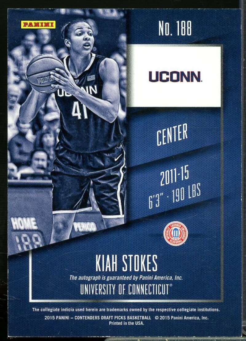 Kiah Stokes AU Rookie Card 2015-16 Panini Contenders Draft Picks #188  Image 2