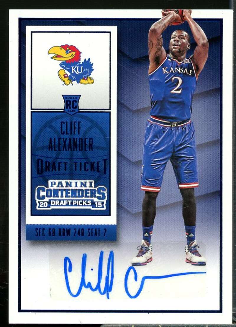 Cliff Alexander AU/Facing left 2015-16 Contenders Draft Ticket Blue Foil #111B  Image 1