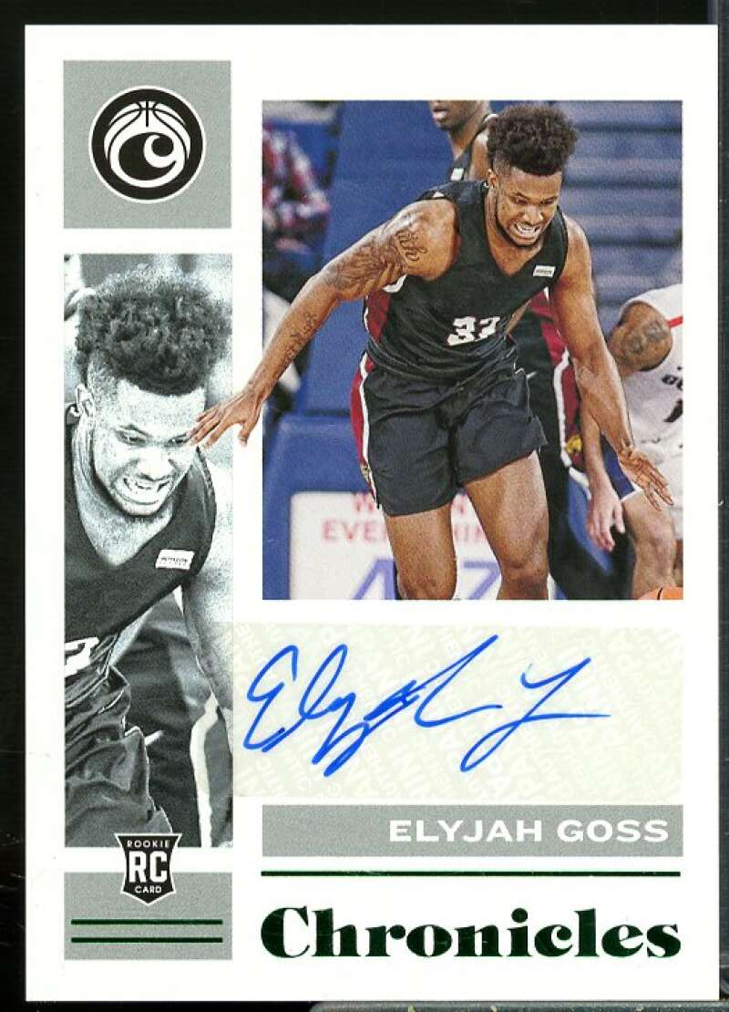 Elyjah Goss 2021-22 Panini Chronicles Draft Picks Rookie Signatures Green #15  Image 1