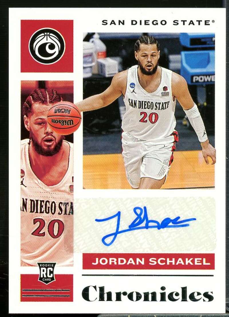 Jordan Schakel Card 2021-22 Panini Chronicles Draft Picks Rookie Signatures #36  Image 1