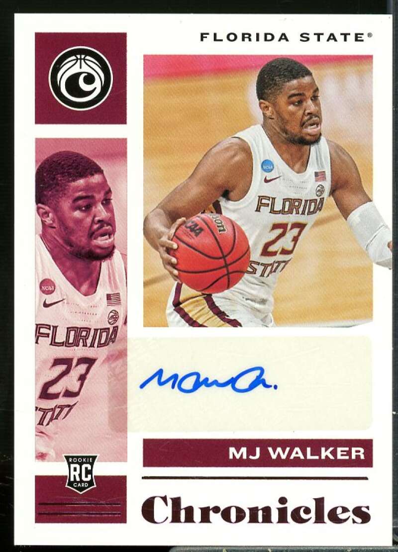 MJ Walker Card 2021-22 Panini Chronicles Draft Picks Rookie Signatures Pink #37  Image 1