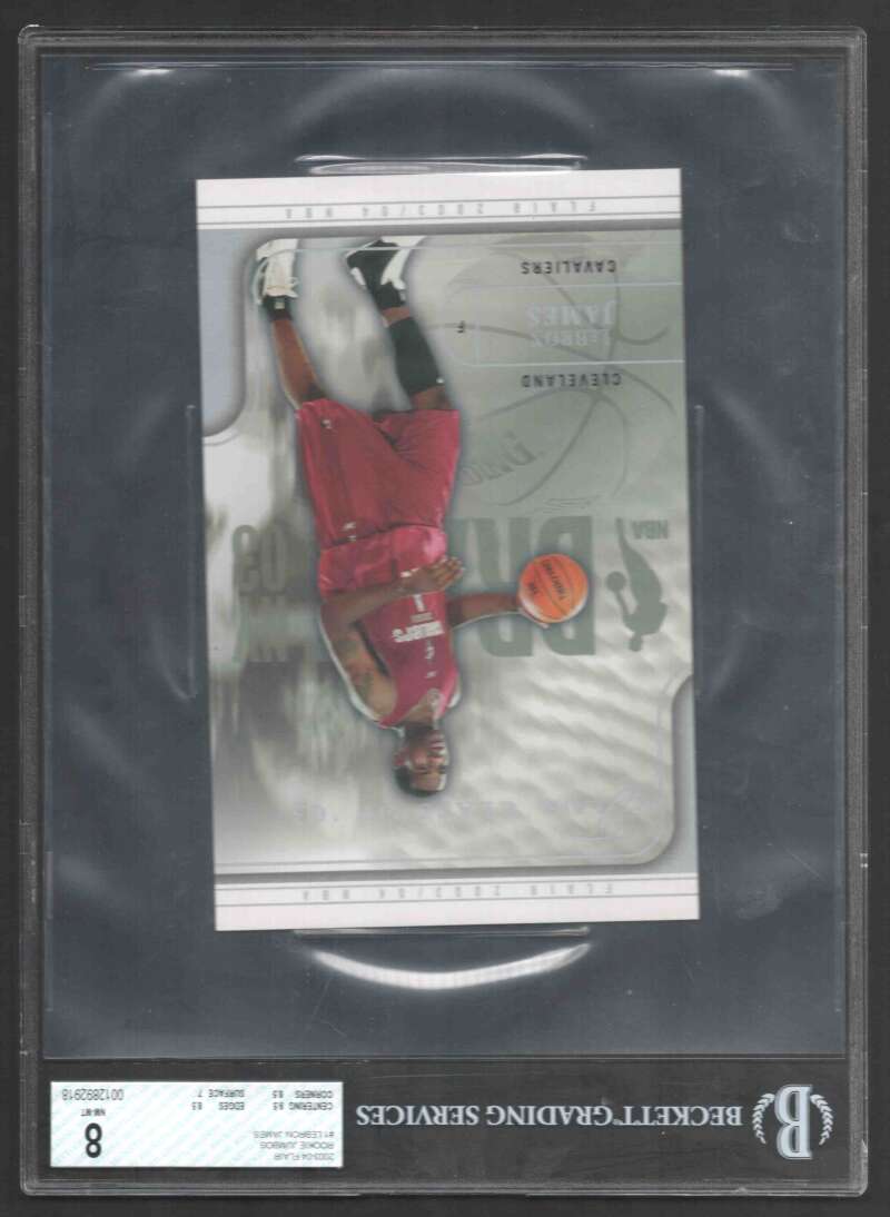 Lebron James Rookie Card 2003-04 Flair Rookie Jumbos #1 BGS 8 Image 1