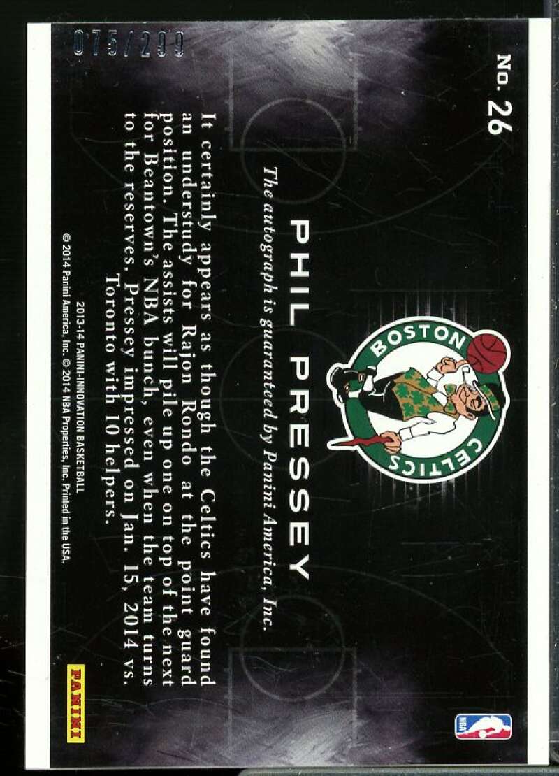 Phil Pressey/299 Rookie 2013-14 Innovation Rookies Main Exhibit Signatures #26  Image 2