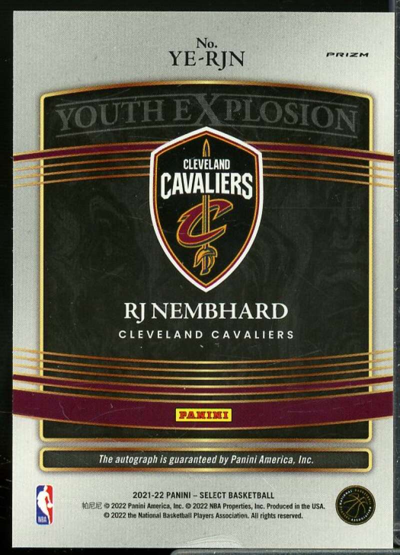 RJ Nembhard Rookie Card 2021-22 Select Youth Explosion Signatures #20  Image 2