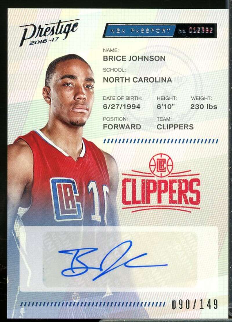 Brice Johnson/149 Rookie Card 2016-17 Prestige NBA Passport Signatures #7  Image 1