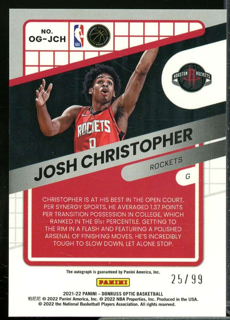 Josh Christopher/99 Rookie Card 2021-22 Donruss Optic Opti-Graphs #74  Image 2