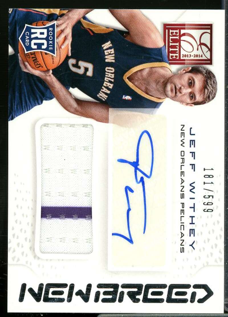 Jeff Withey/599 Rookie Card 2013-14 Elite New Breed Autograph Jerseys #4  Image 1