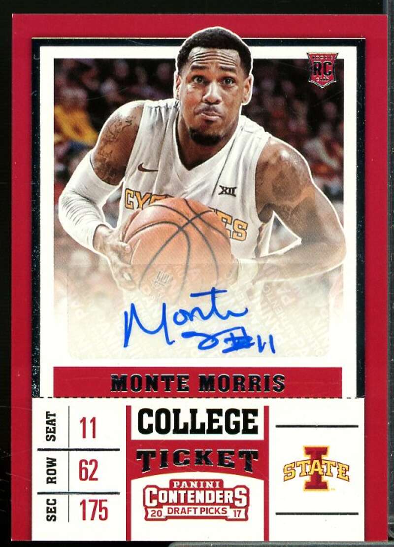 Monte Morris AU Rookie Card 2017-18 Panini Contenders Draft Picks #71  Image 1