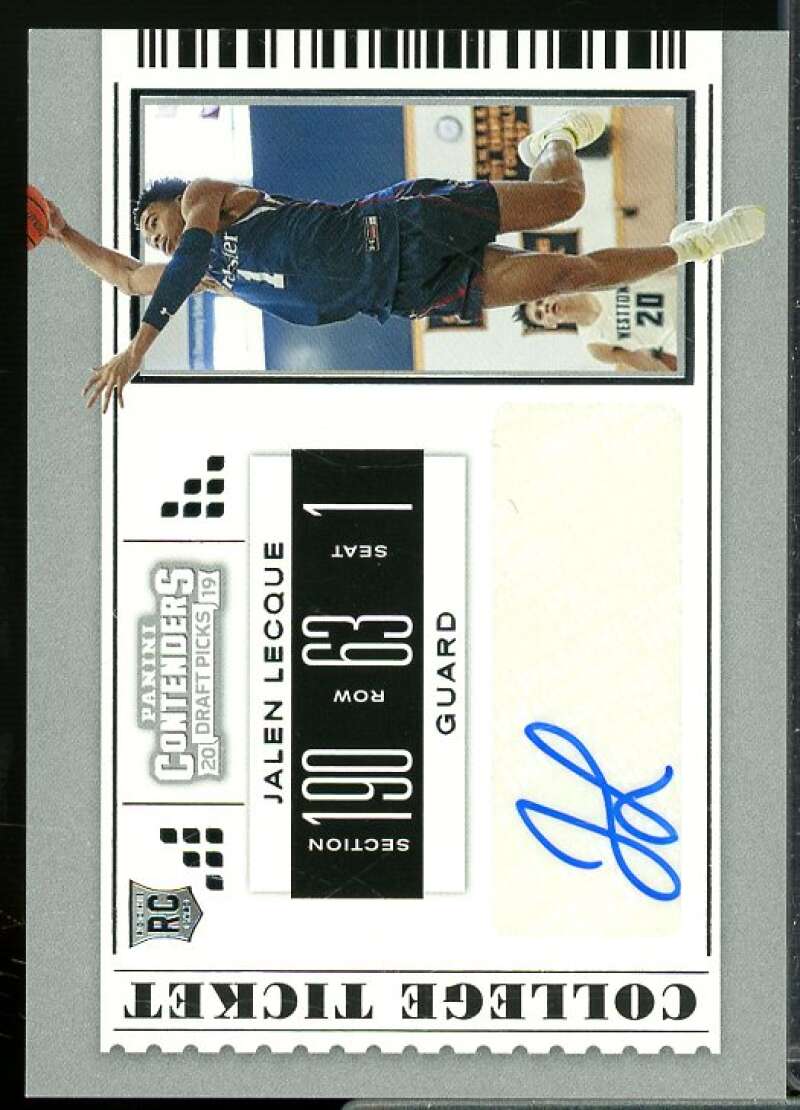 Jalen Lecque AU Rookie Card 2019-20 Panini Contenders Draft Picks #119  Image 1