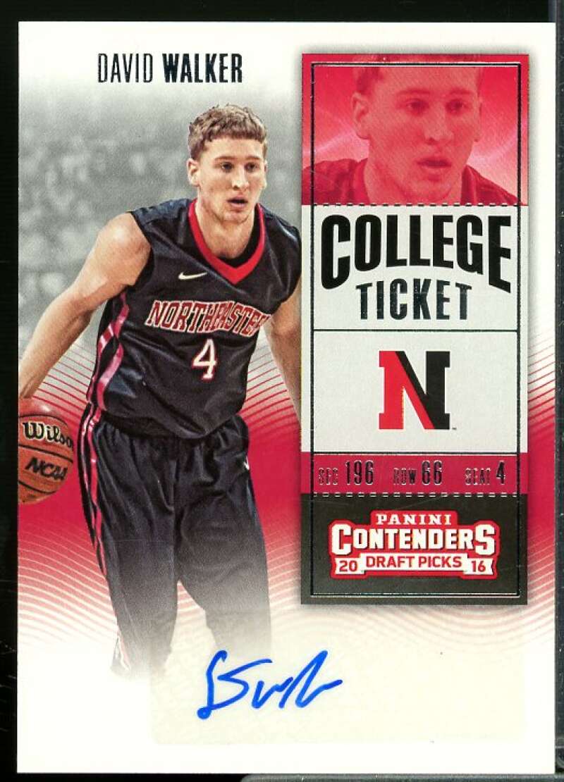 David Walker AU Rookie Card 2016-17 Panini Contenders Draft Picks #163  Image 1