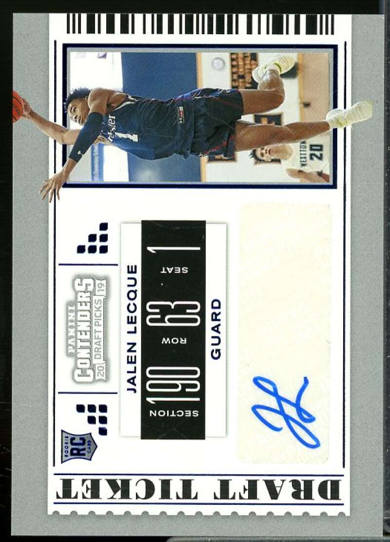 Jalen Lecque AU 2019-20 Panini Contenders Draft Picks Ticket Blue Foil #119  Image 1