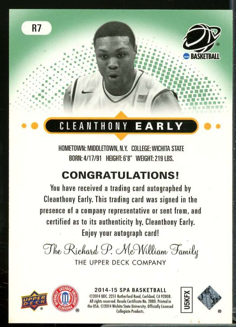 Cleanthony Early/225 2014-15 SP Authentic Rookie Extended Autograph Emerald #R7  Image 2