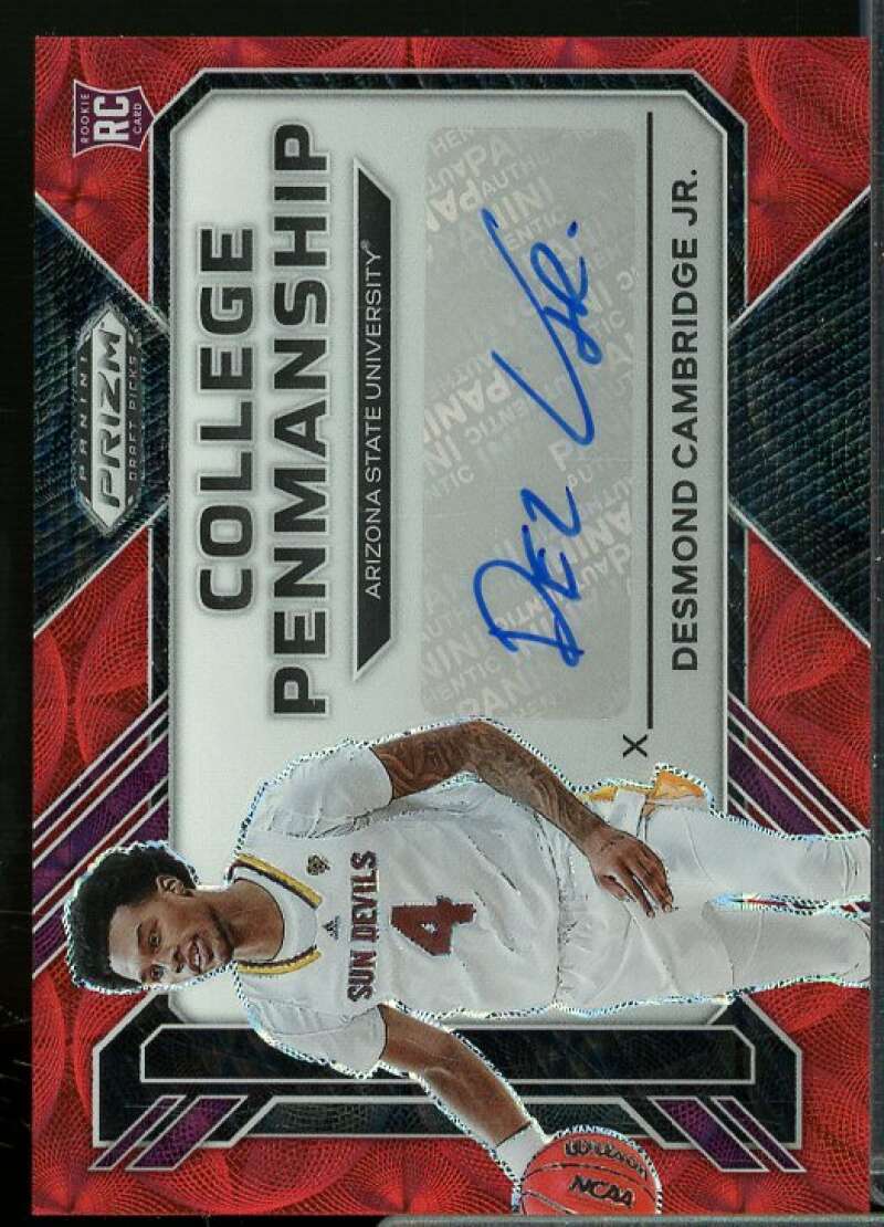 Desmond Cambridge Jr 2023-24 Prizm Draft College Penmanship Auto Choice Red #22  Image 1