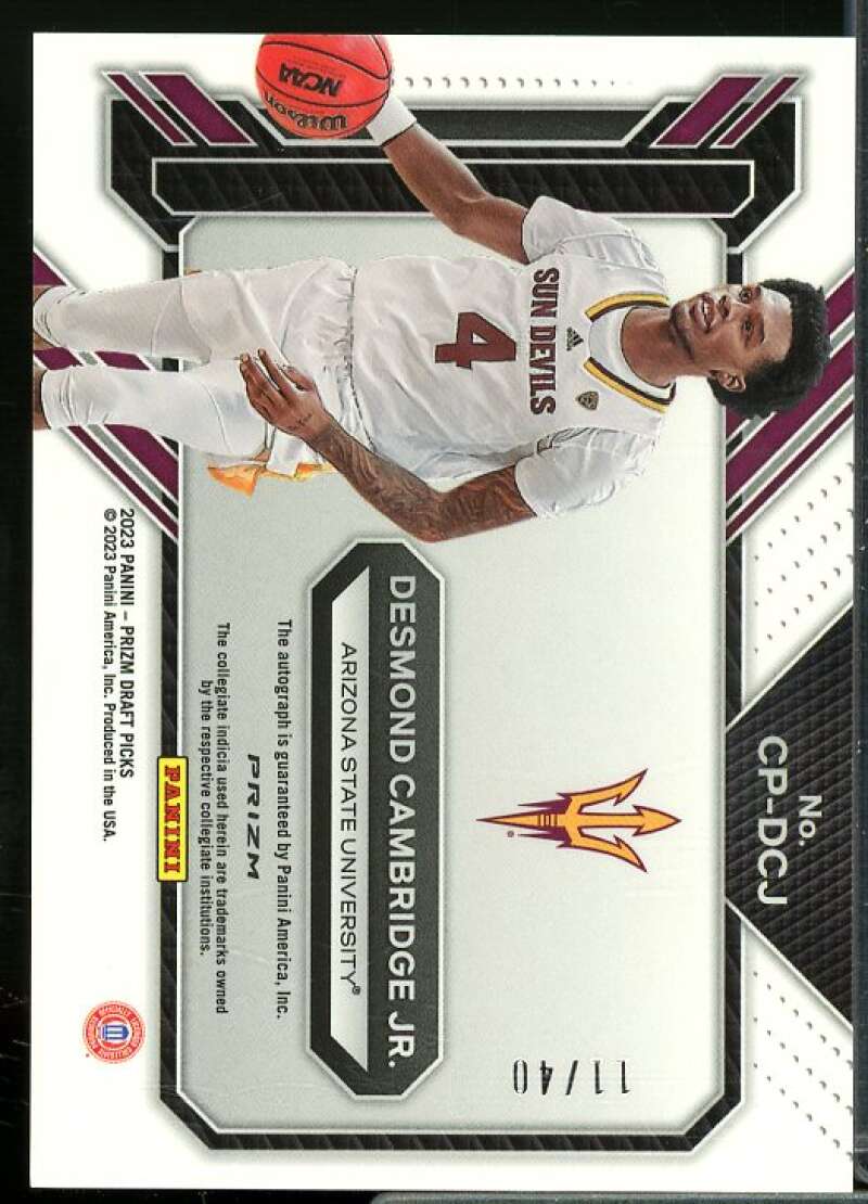 Desmond Cambridge Jr 2023-24 Prizm Draft College Penmanship Auto Choice Red #22  Image 2