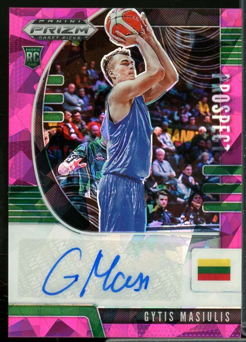 Gytis Masiulis 2020-21 Panini Prizm Draft Picks Prospect Autograph Pink Ice #82  Image 1