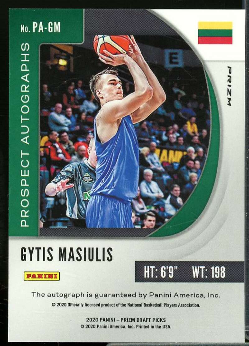 Gytis Masiulis 2020-21 Panini Prizm Draft Picks Prospect Autograph Pink Ice #82  Image 2