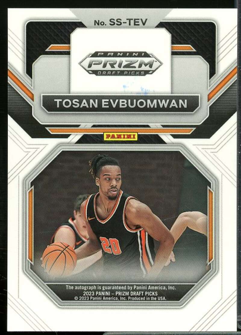 Tosan Evbuomwan 2023-24 Panini Prizm Draft Picks Sensational Signatures #24  Image 2