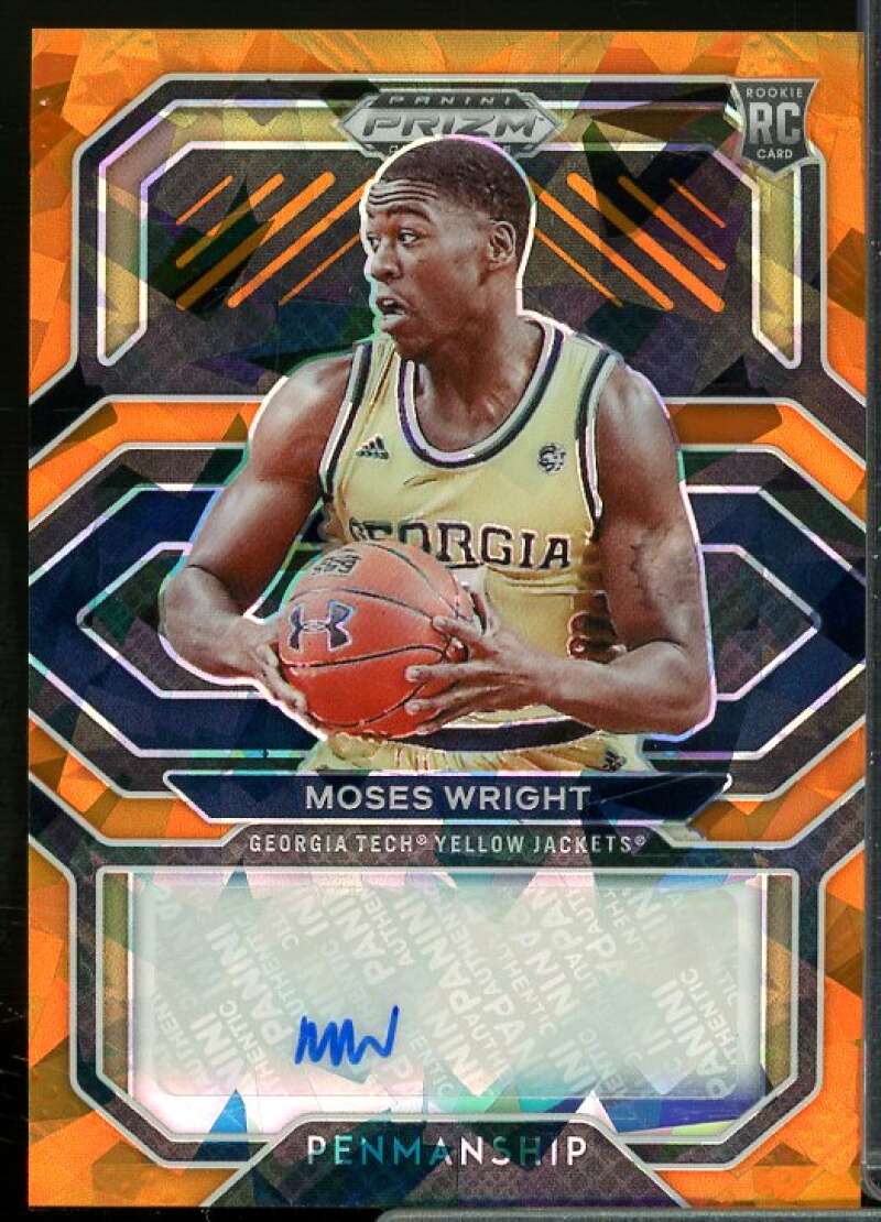 Moses Wright 2021-22 Panini Prizm Draft College Penmanship Prizm Orange Ice #13  Image 1