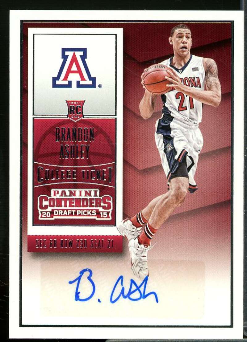 Brandon Ashley AU/Hands on ball 2015-16 Panini Contenders Draft Picks #106B  Image 1