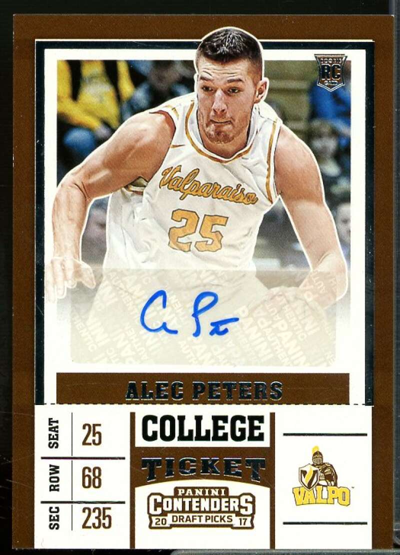 Alec Peters AU Rookie Card 2017-18 Panini Contenders Draft Picks #73  Image 1