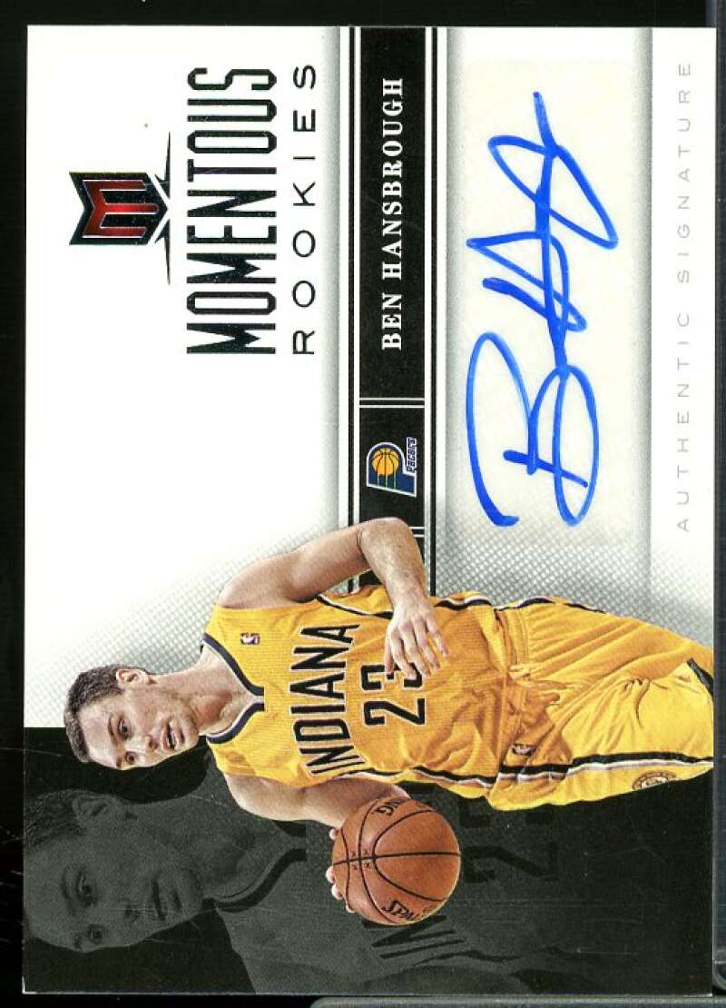 Ben Hansbrough Rookie Card 2012-13 Momentum Momentous Rookies Autographs #74  Image 1