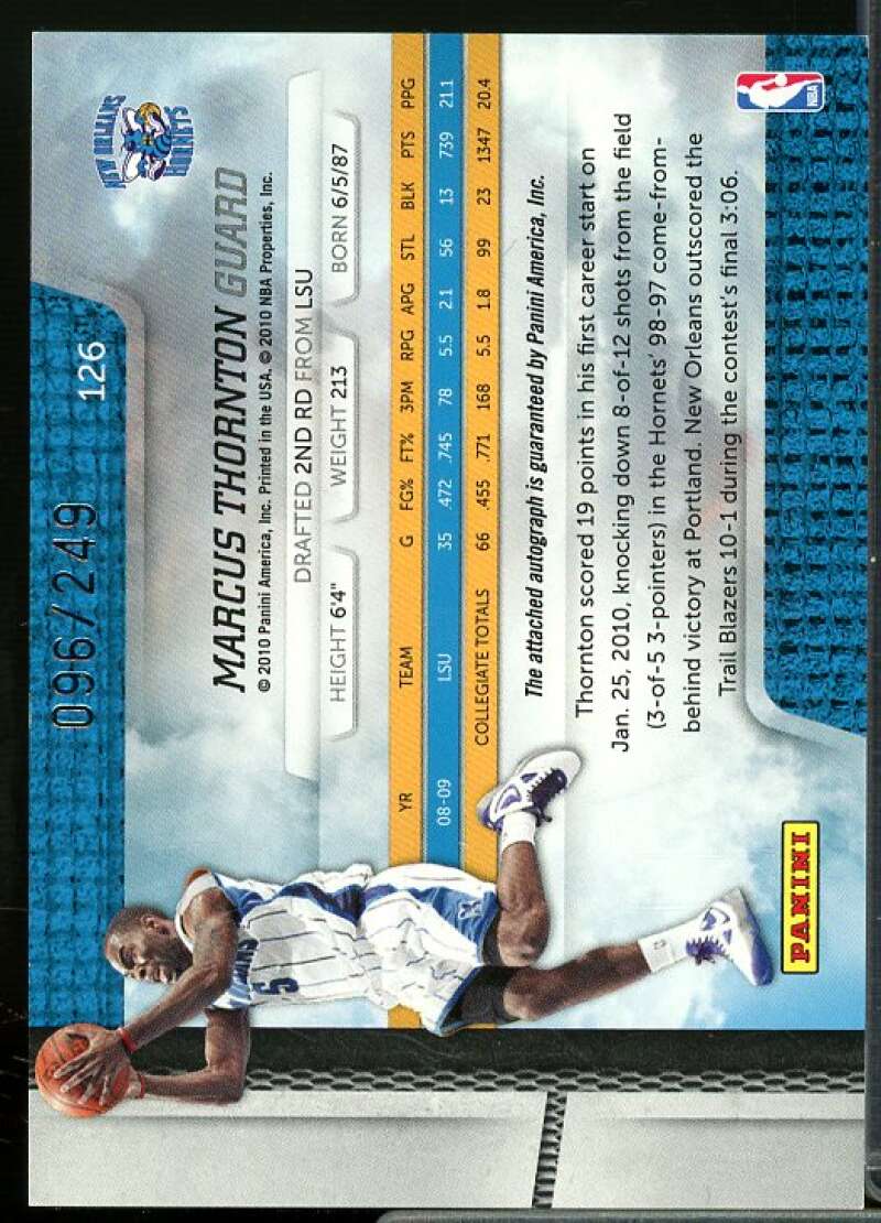 Marcus Thornton/249 2009-10 Absolute Memorabilia Spectrum Signatures Gold #126  Image 2