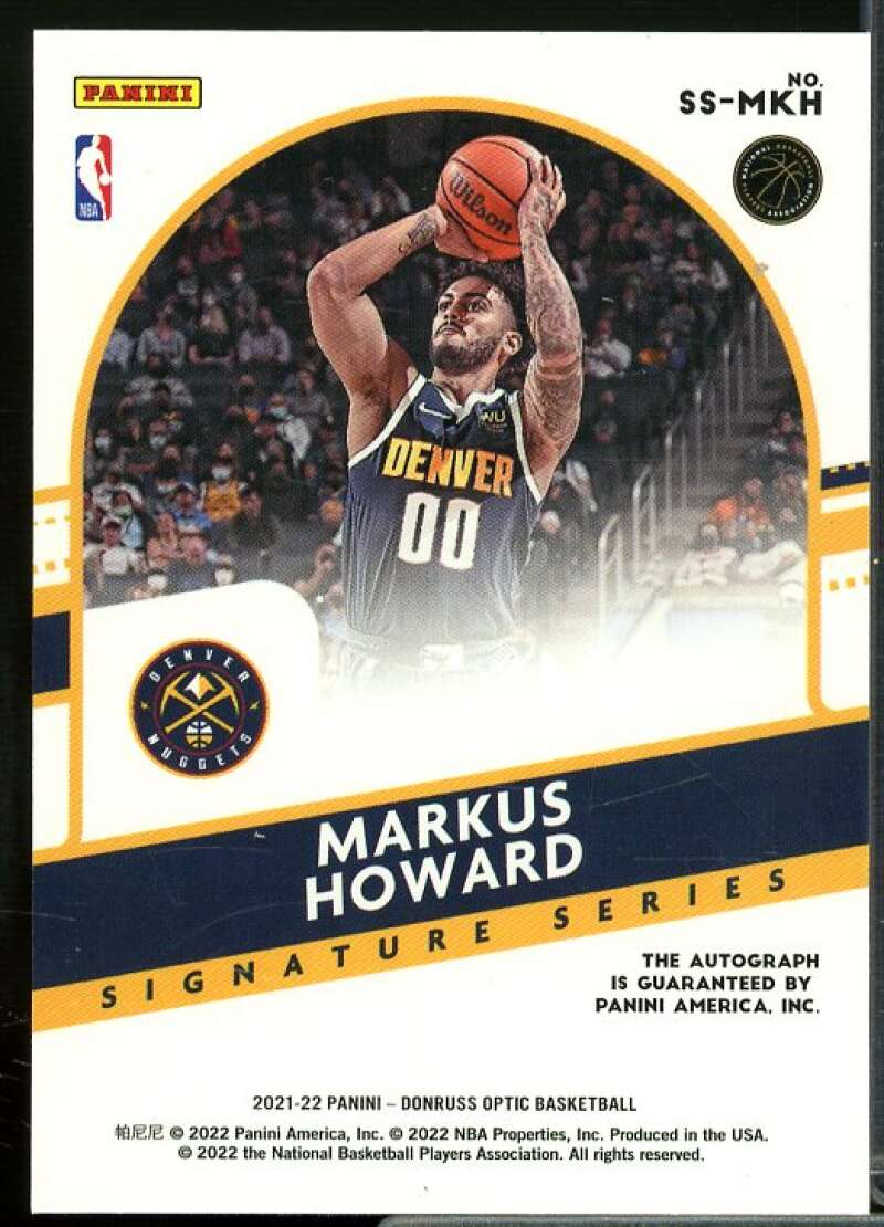 Markus Howard Rookie Card 2021-22 Donruss Optic Signature Series #74  Image 2