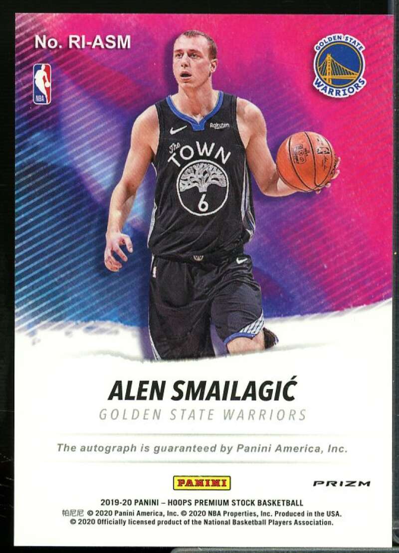 Alen Smailagic Rookie Card 2019-20 Hoops Premium Stock Rookie Ink #12  Image 2