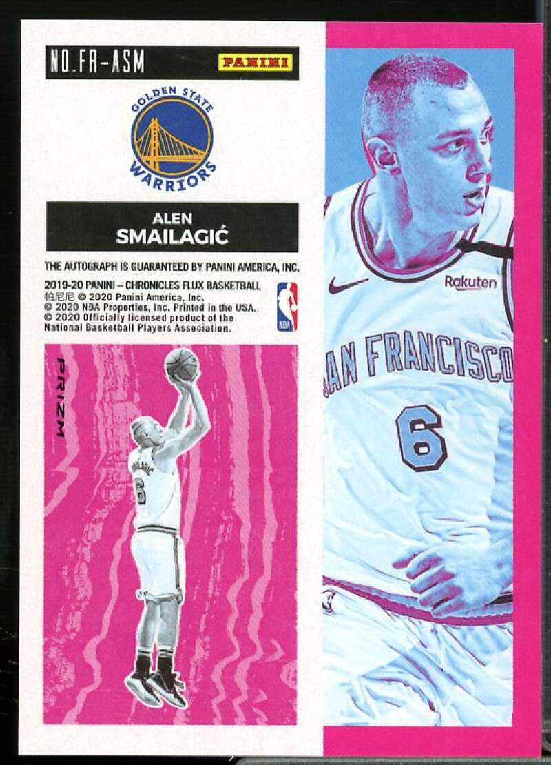 Alen Smailagic Rookie 2019-20 Panini Chronicles Flux Rookie Autographs Red #3  Image 2