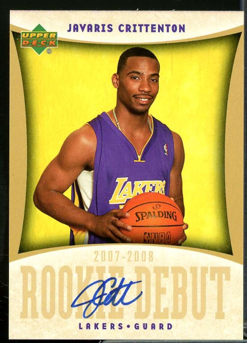 Javaris Crittenton Rookie Card 2007-08 Upper Deck Rookie Debut Signatures #JC  Image 1