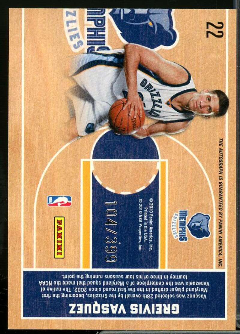 Greivis Vasquez AU Rookie Card 2010-11 Panini Threads #22  Image 2