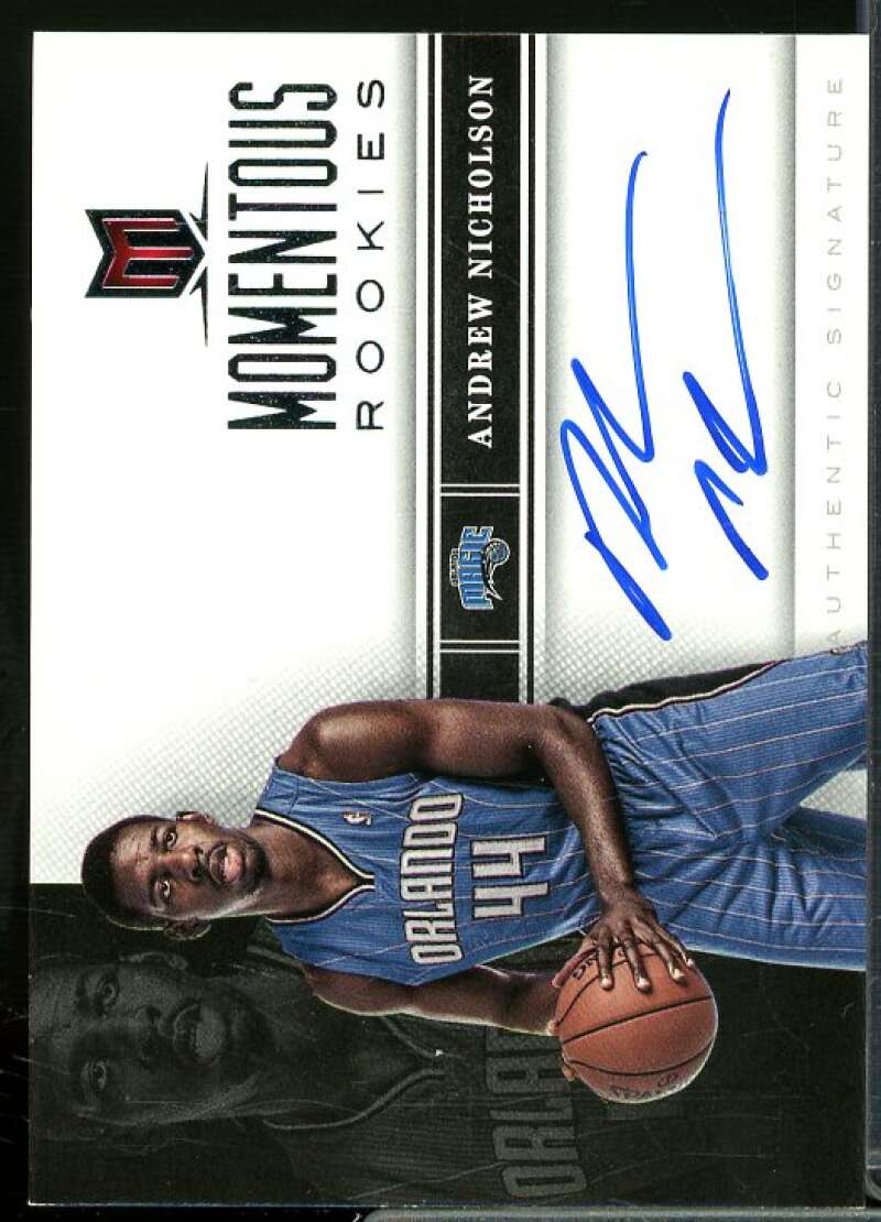 Andrew Nicholson Rookie Card 2012-13 Momentum Momentous Rookies Autographs #28  Image 1