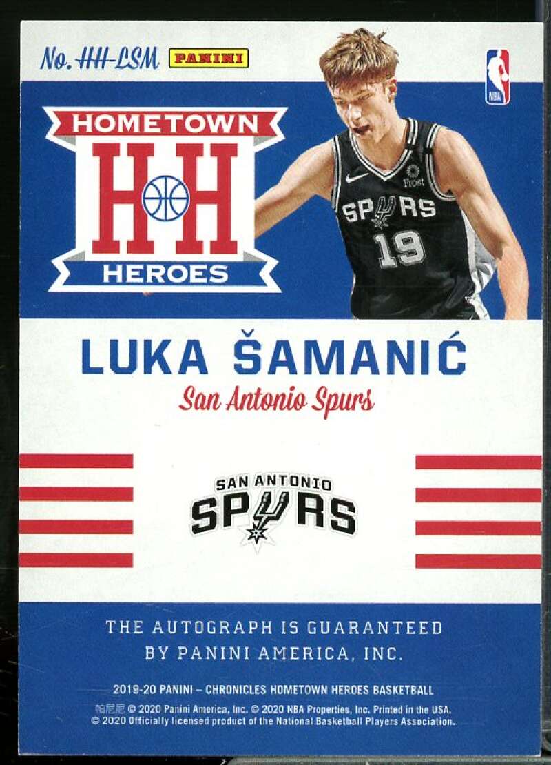 Luka Samanic 2019-20 Panini Chronicles Hometown Heroes Rookie Autograph Red #16  Image 2