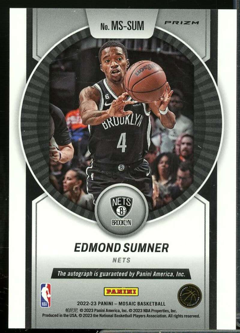 Edmond Sumner Card 2022-23 Panini Mosaic Scripts #11  Image 2