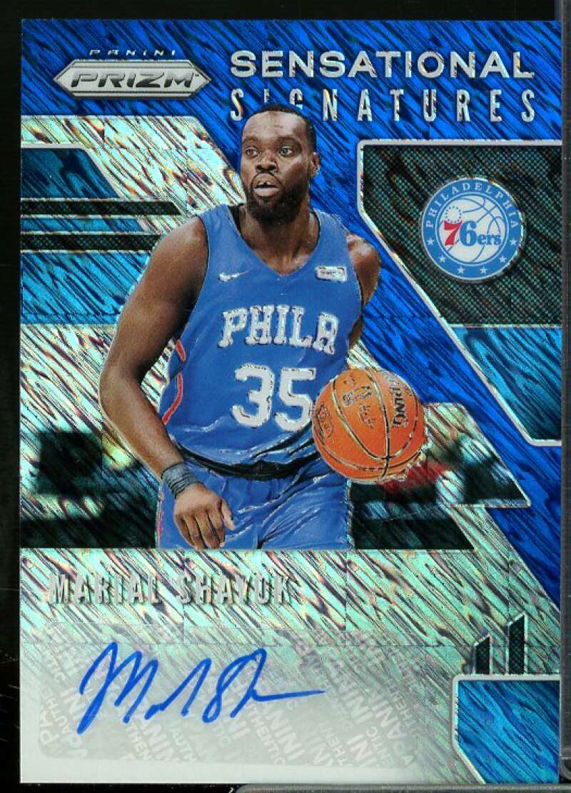 Marial Shayok 2019-20 Panini Prizm Sensational Signature Premium Blue Shimmer 6  Image 1