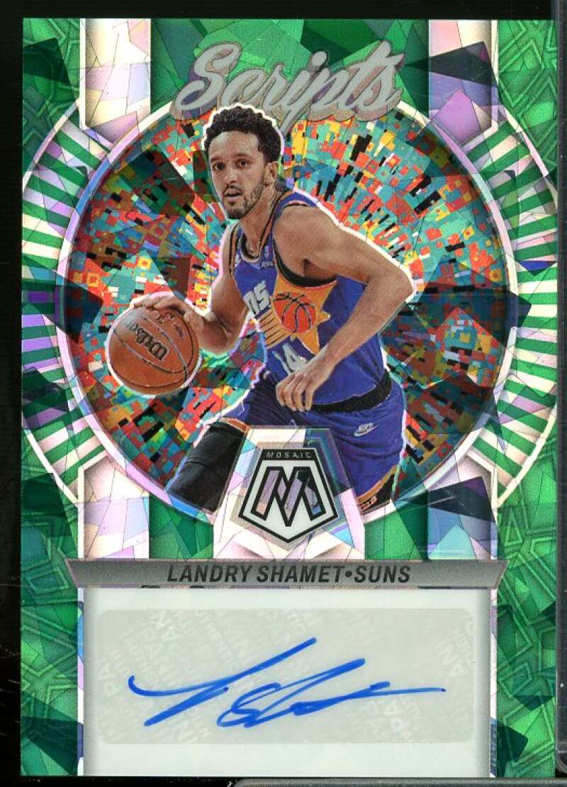 Landry Shamet Rookie Card 2022-23 Panini Mosaic Scripts Green Ice #20  Image 1