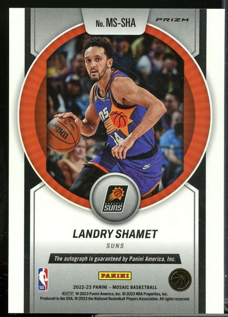 Landry Shamet Rookie Card 2022-23 Panini Mosaic Scripts Green Ice #20  Image 2