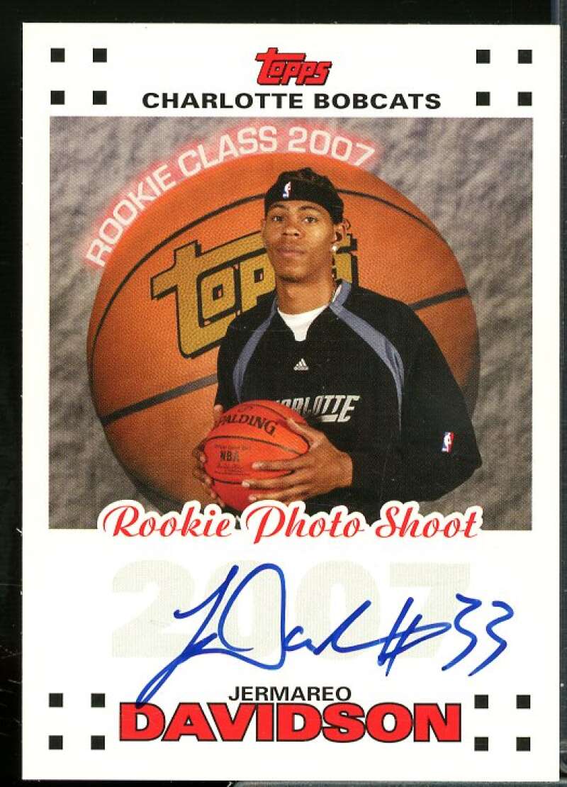 Jermareo Davidson Rookie Card 2007-08 Topps Rookie Photo Shoot Autographs #JDA  Image 1