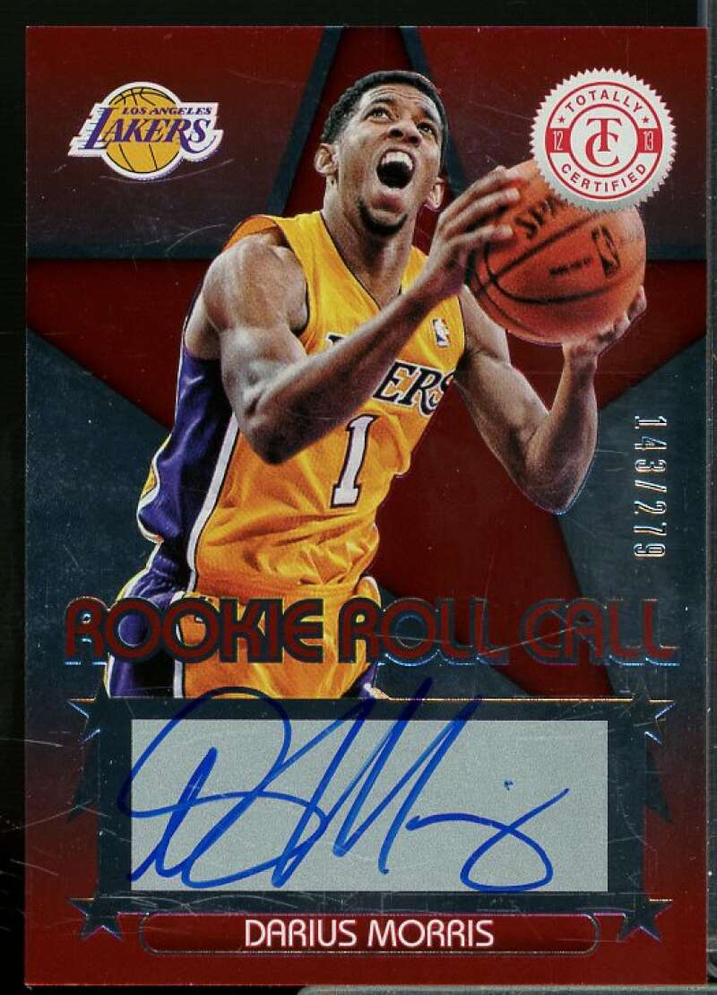 Darius Morris/279 2012-13 Totally Certified Rookie Roll Call Autographs Red #77  Image 1